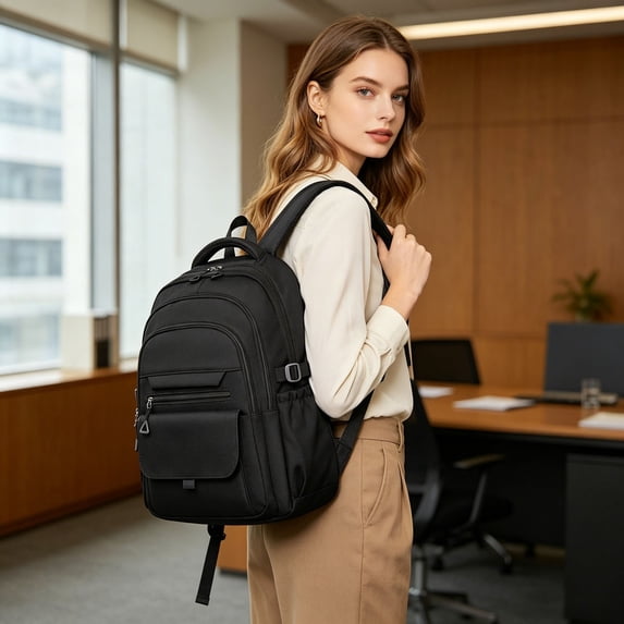 Backpack, Large Capacity Student Travel Bag With Multiple Compartments Comfortable Shoulder Straps Waterproof Design, For High S*chool College Students Work Commuting Outdoor Trips