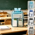 thumbnail image 1 of Backpack Large Clear PVC Heavy Duty Stadium Approved Transparent See Through Multi-Compartment 16.5in College Travel Book Bag by MPOISVA, 1 of 7