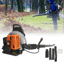 Backpack Leaf Blower, 2-Stroke Engine 665CFM Air Volume Tank Leaf Blower 63CC Gas Powered Blowers Snow Blower for Lawn Care Road Cleaning