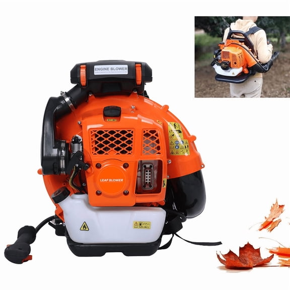 Backpack Leaf Blower, 2-Stroke Engine 900 CFM Air Volume Tank Leaf Blower 80CC Gas Powered Blowers Snow Blower for Lawn Care Road Cleaning