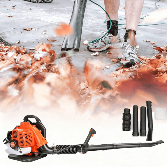 Backpack Leaf Blower, 52CC 1.7HP 2-Stroke Gas Leaf Blower, 550CFM , 200MPH , Powerful Clearing Performance and Ergonomic Design
