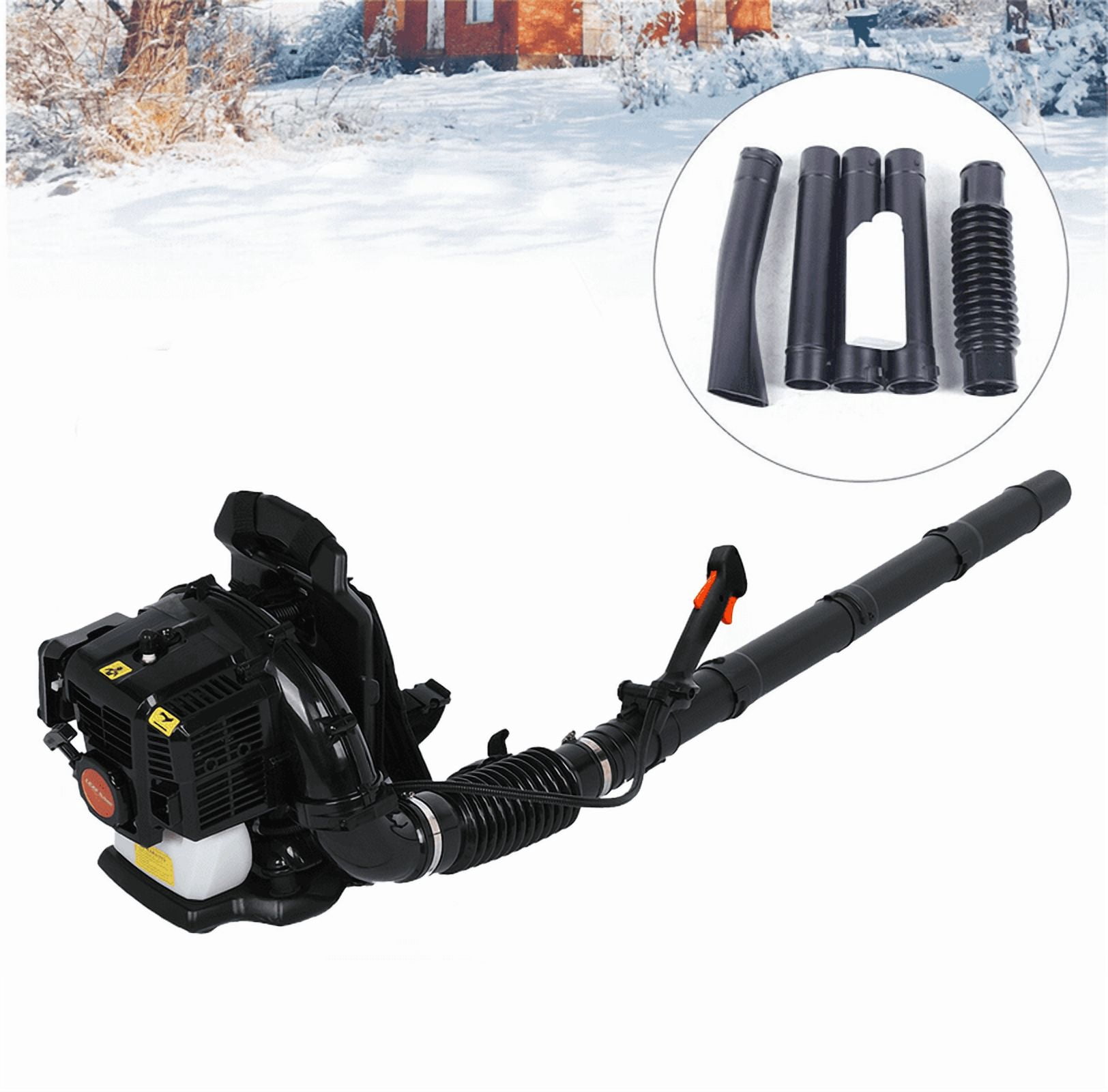 Backpack Leaf Blower, 52CC 2 Cycle Leaf Blower with Fuel Tank, 550 CFM Air Volume 200 MPH Speed, Ideal for Lawn Care, Leaf Cleaning, and Snow Removal