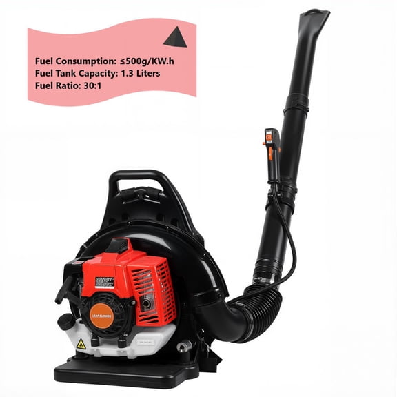 Backpack Leaf Blower, 63CC 2-Stroke Commercial Gas Powered Leaf Blower with 700CFM/200 MPH Professional Backpack Blower for Large Gardens, Heavy Duty Red