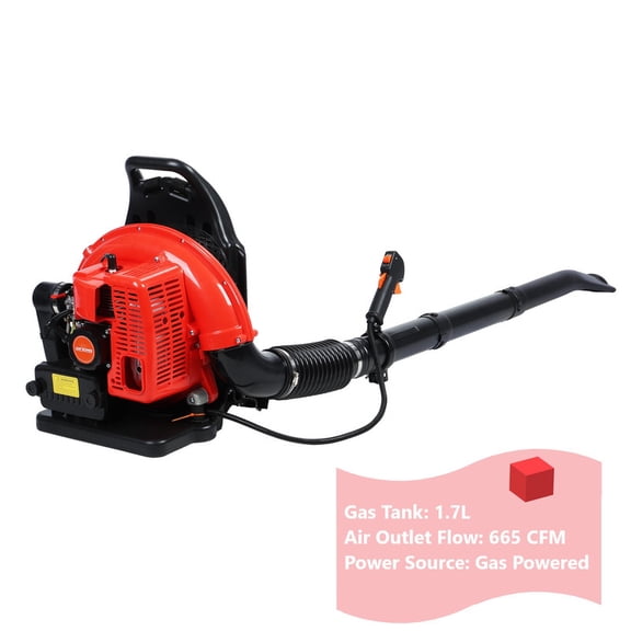Backpack Leaf Blower, 63CC 665CCFM 2-Stroke Engine Gas Leaf Blower, High Strength Gas Powered Leaf Blower Snow Blower Dust Blower for Outdoor Lawn Care Yard
