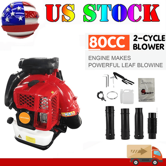 Backpack Leaf Blower, 80CC 4.8HP 2-Stroke Gas Leaf Blower, 900CFM , 206MPH , Powerful Clearing Performance and Ergonomic Design