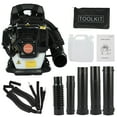 thumbnail image 1 of Backpack Leaf Blower Gas Powered, 52CC 2-Stroke Engine, 550CFM Air Volume, Flexible Pipe & Vibration Reduction Handle for Yard & Road Cleaning, 1 of 8