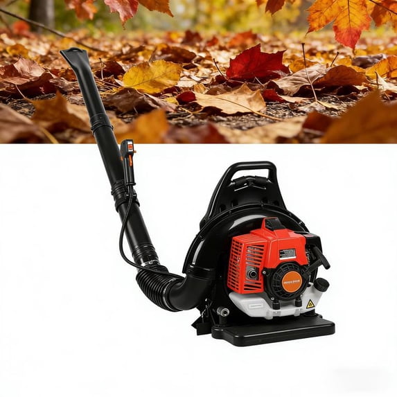 Backpack Leaf Blower Gas Powered, 63.3 CC 2-Stroke Engine Gas Leaf Blower Backpack, Lightweight Powerful Gas Blower, 700 CFM Air Cooling Gasoline Garden & Snow Blower for All-Season Lawn Yard