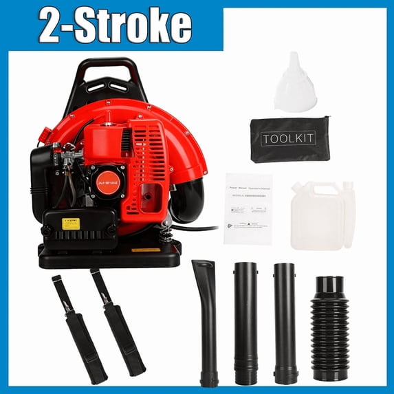 Backpack Leaf Blower Gas Powered - 63CC 665CFM 2-Cycle Backpack Gas Powered Leaf Blower, Grass Lawn Blower Air Cooling Gasoline Backpack Grass Blower, Backpack Snow Blower for Garden