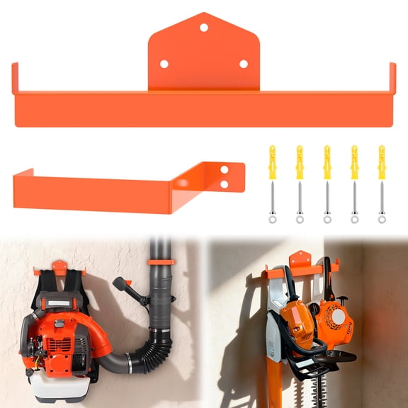 Backpack Leaf Blower Hanger with Tube Hook,1 Pack Heavy Duty Wall Mount for Backpack Sprayer & Chainsaw,Garage Organization Storage Accessory