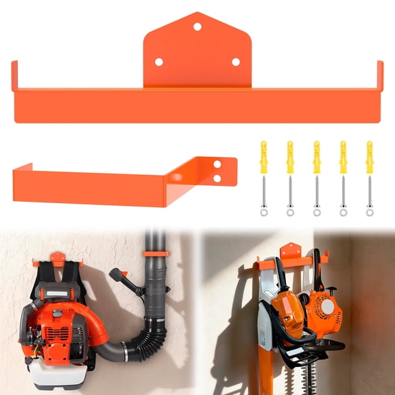 Evjurcn Backpack Leaf Blower Hanger with Tube Hook,1 Pack Heavy Duty Wall Mount for Backpack Sprayer & Chainsaw,Garage Organization Storage Accessory
