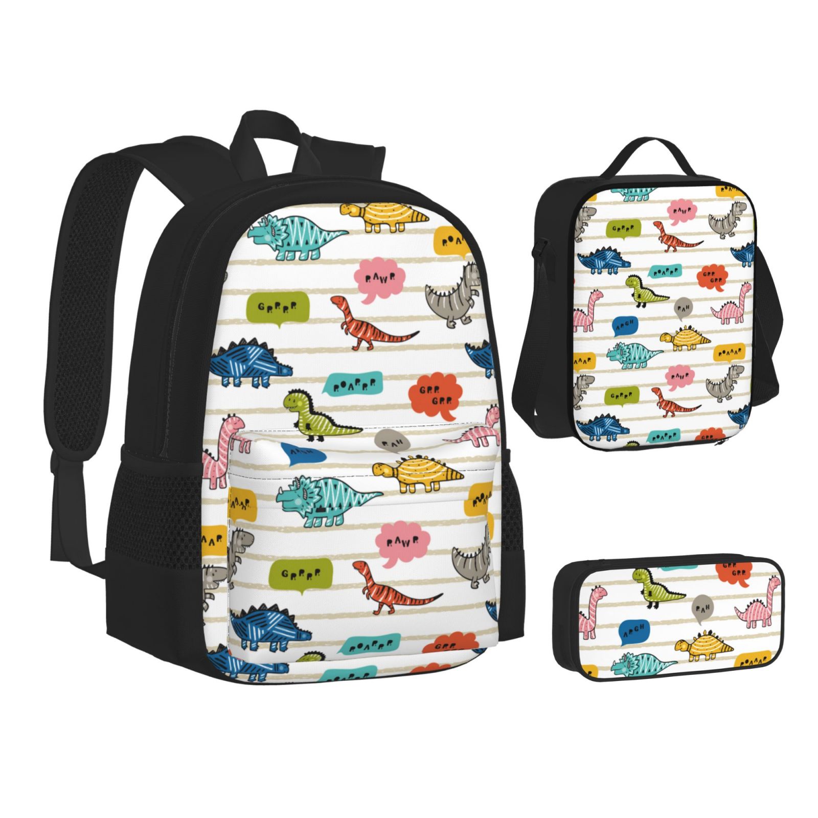 Backpack With Lunch Bag Pencil Case Set Schoolbag Laptop Backpack Lunch ...