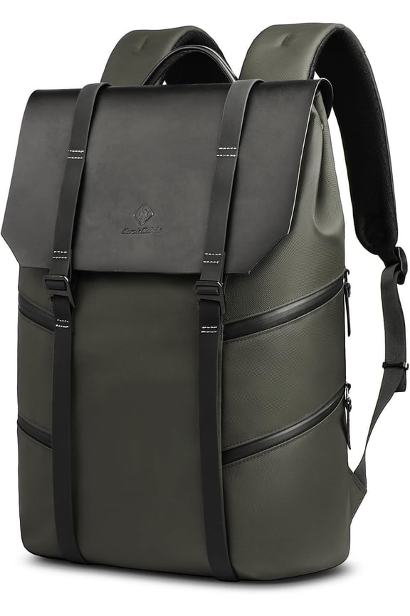 Backpack for Men Laptop Backpack 15.6 Inch Travel Business Backpack Anti- Laptop Backpacks for College Work Hiking Lightweight Casual Flap Backpack - Green