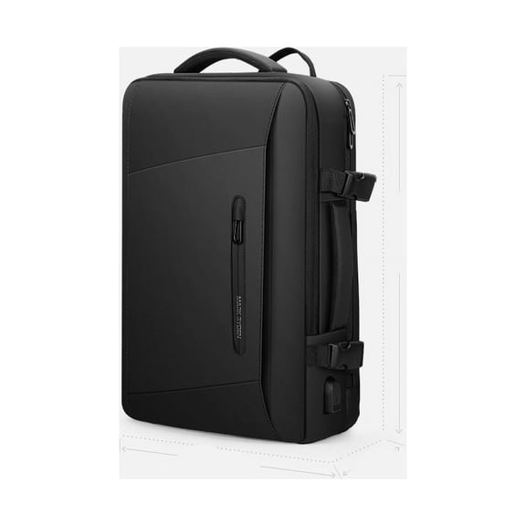 Backpack Men'S Backpack Emergency Raincoat Large Capacity Business Trip 17 Inch Laptop Bag,B