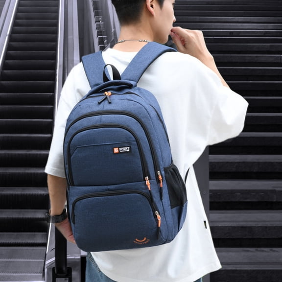 Backpack Men's Large Capacity Outdoor Casual Computer Business Schoolbag Junior High School Students,Black
