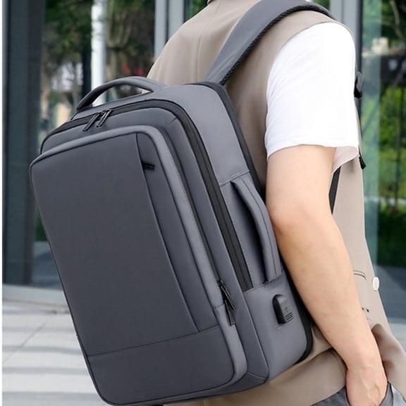 Backpack Men's Large Capacity Outdoor Travel Bag Hand-carrying Multifunctional Business Computer Bag Simple,Black