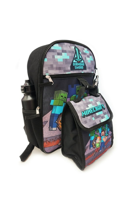 Backpack - Minecraft - Diamond Sword 16" 6 Piece Set