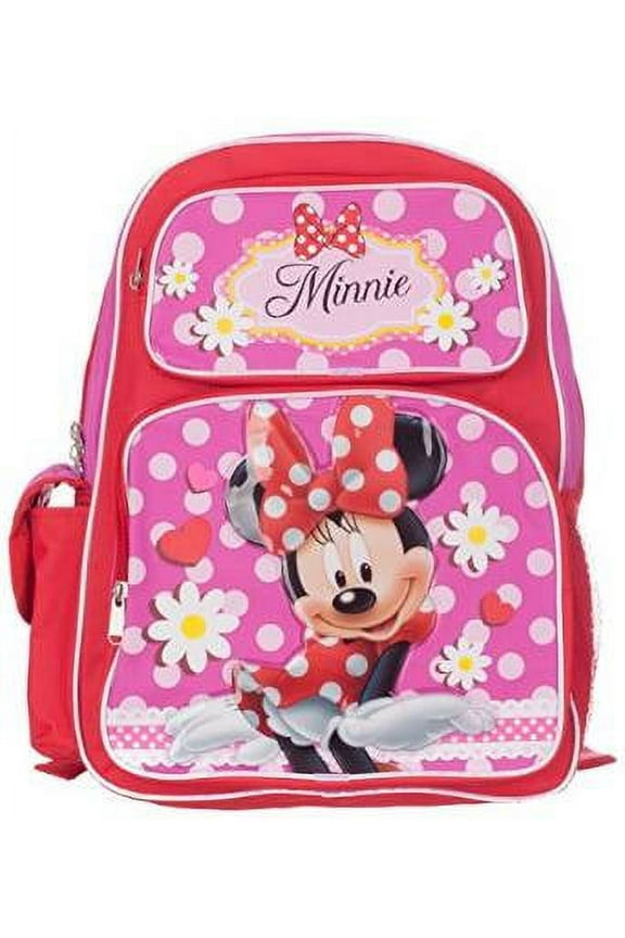 Backpack - - Minnie Mouse Red/Pink 16 School Bag New 052477