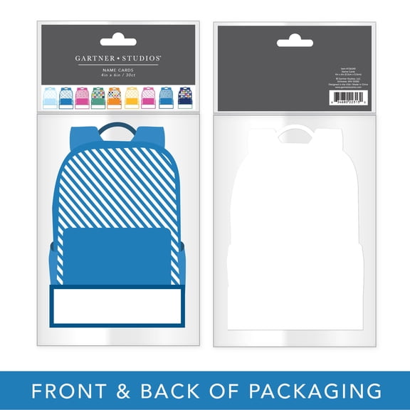 Multicolor Backpack-Shaped Classroom Name Cards & Cubby Labels, Set of 30 for Scrapbooking or Crafts