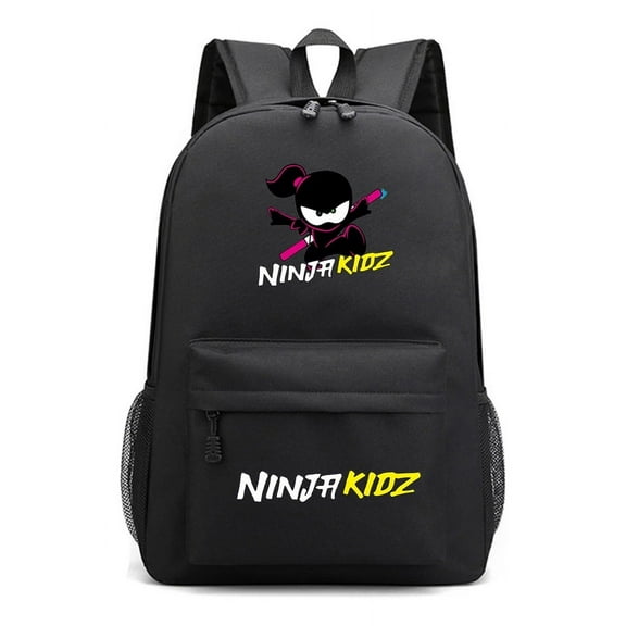 Backpack Ninja Kidz Style Lightweight School Bag Fun Cartoon Bookbag with Mesh Pockets for School, Sleepovers, or Weekend Adventures