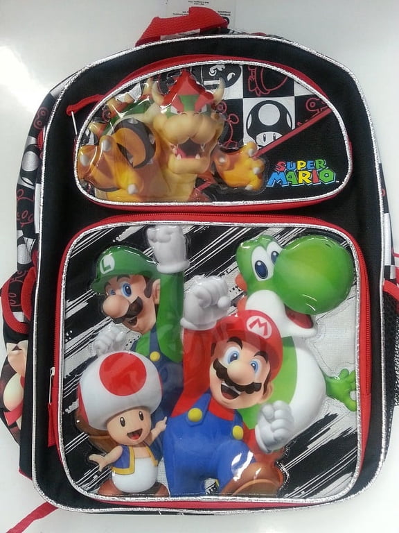 Backpack - Nintendo - Super Mario - Bowser+Yoshi 16" Large Bag New 087627