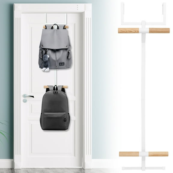 Backpack Over The Door Hanger for Closet or Bedroom Two Tiered Bookbag Metal Storage Rack Versatile Home Tower Backpack Door Hanger for Your Home
