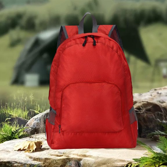 Backpack Packable Foldable Ultra Lightweight Water Resistant Durable Camping Travel Hiking Daypack for Men Women 16"x12"x6" Red