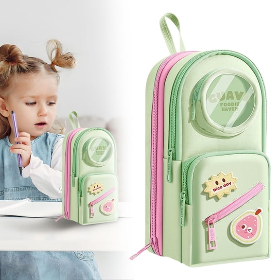 Backpack Pencil Case Art Marker Storage Canvas Makeup Pocket Small Gadget Bag Organizer Random