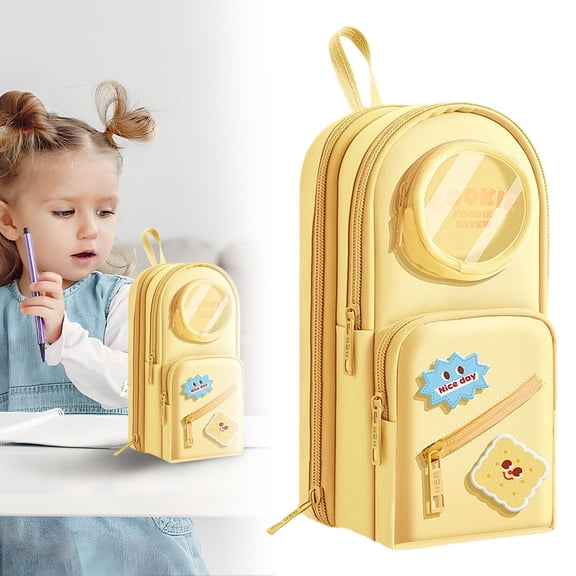 Backpack Pencil Case Art Marker Storage Canvas Makeup Pocket Small Gadget Bag Organizer Random