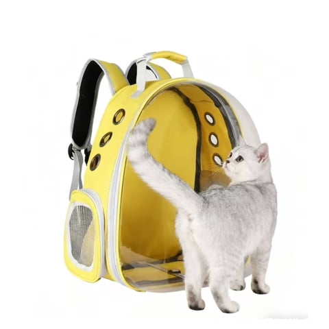 Backpack Pet Carriers,cat backpack carrier,Large Space Bubble Pet Backpack for Small Medium Dogs and Cats,Traveler Bubble Backpack Pet Carrier,Yellow