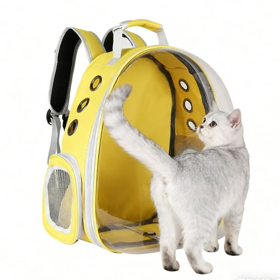 Backpack Pet Carriers,cat backpack carrier,Large Space Bubble Pet Backpack for Small Medium Dogs and Cats,Traveler Bubble Backpack Pet Carrier,Yellow