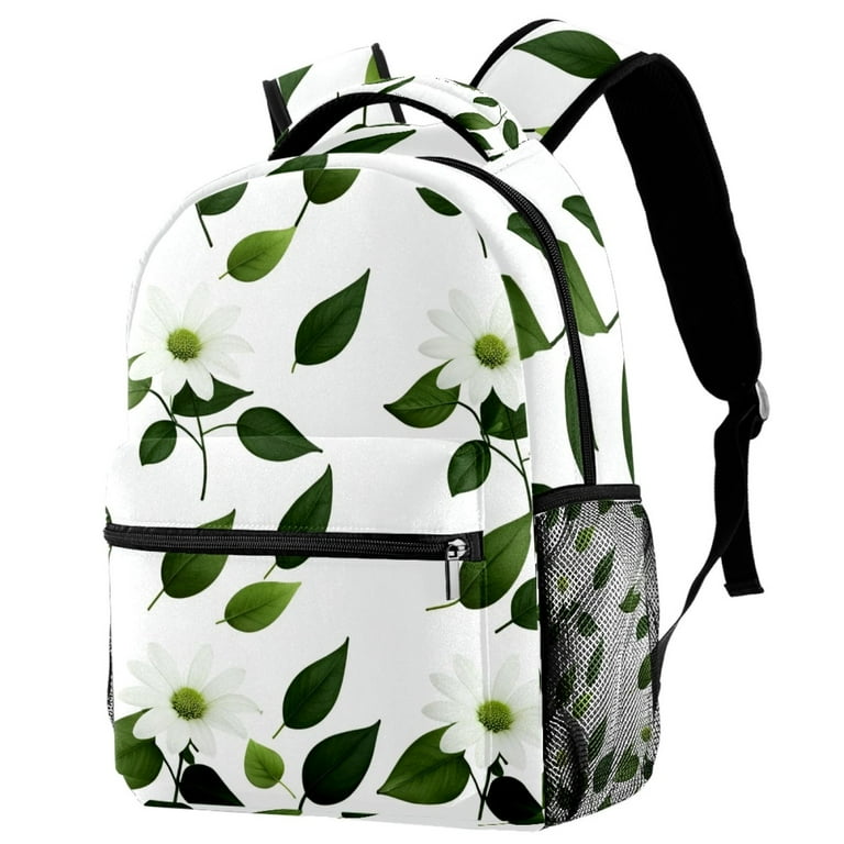Backpack Plant jasmine flower leaves Back packs Bookbags Backbag Walmart