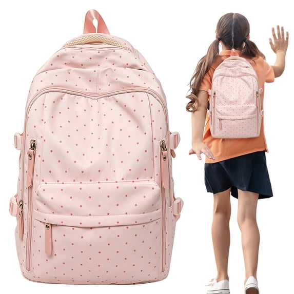Backpack Polka Dot Backpack for Women Cute Backpack Nylon Waterproof Daypack Trendy Slouchy Bookpack for Campus Commute