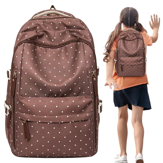 Backpack Polka Dot Backpack for Women Cute Backpack Nylon Waterproof Daypack Trendy Slouchy Bookpack for Campus Commute