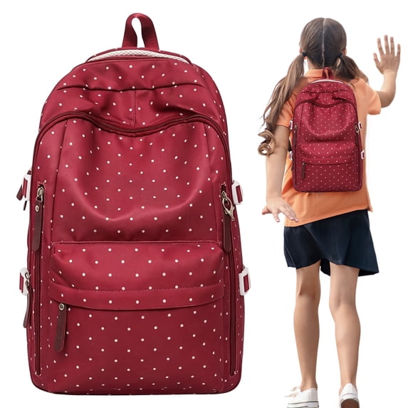 Backpack Polka Dot Backpack for Women Cute Backpack Nylon Waterproof Daypack Trendy Slouchy Bookpack for Campus Commute