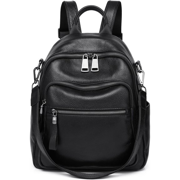 Backpack Purse For Women Black Real Soft Leather Fashion Designer Convertible Ladies  Bag