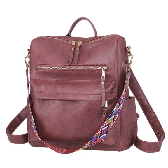 Backpack Purse for Women Fashion PU Leather Designer Anti-theft School Backpack Convertible Shoulder Bags