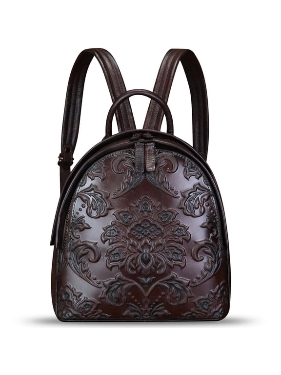 Backpack Purse for Women Genuine Leather Retro Satchel Knapsack Rucksack Daypack