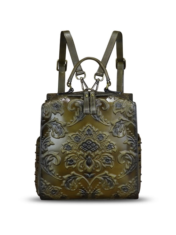 Backpack Purse for Women Genuine Leather Retro Satchel Knapsack Rucksack Daypack