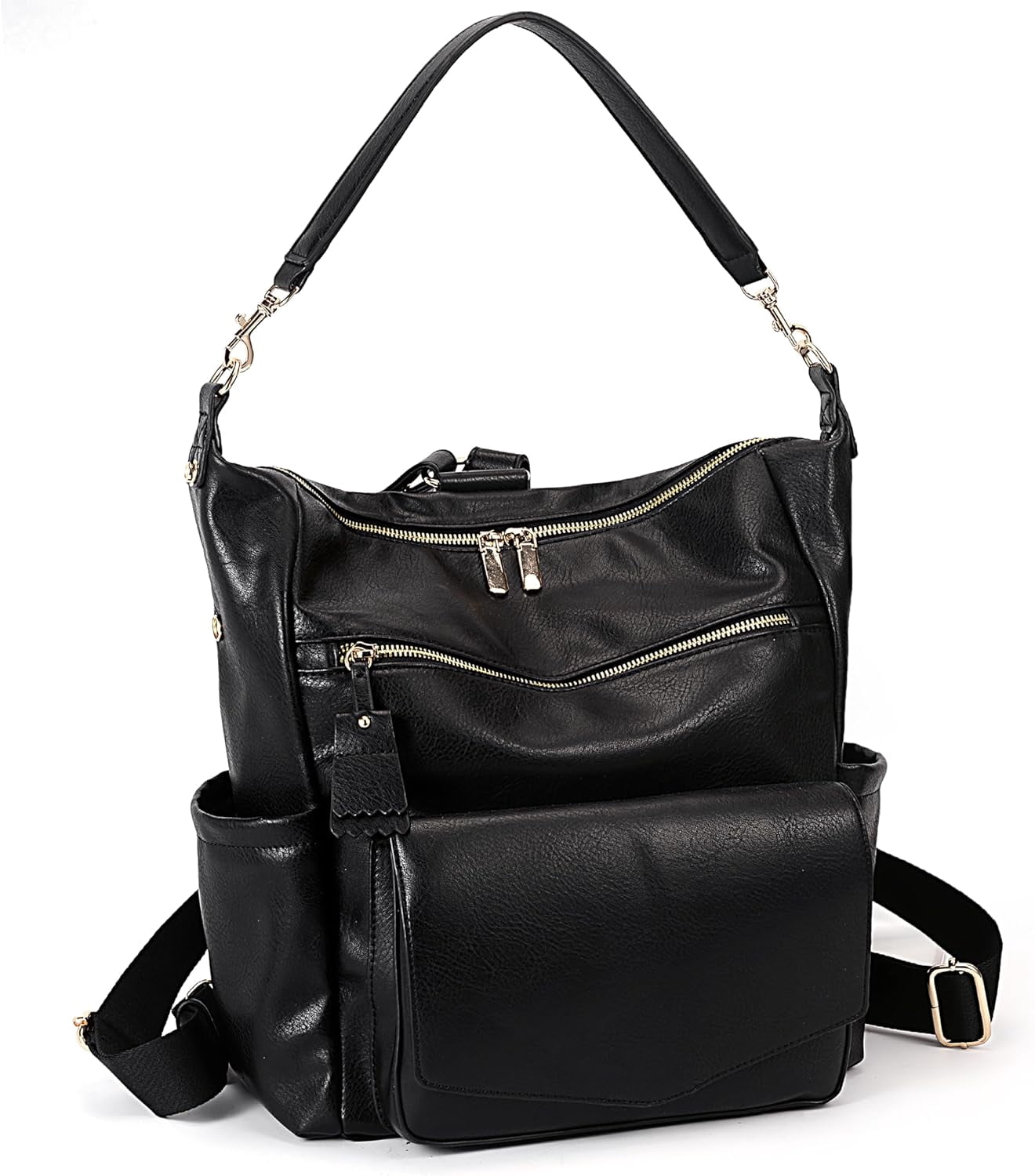 Vegan Leather Backpack Purse, 11.4x4.7x13in, Multi-Pocket Waterproof Travel Bag Womens Backpack Purse Vegan Leather Large Travel Backpack  main image 3