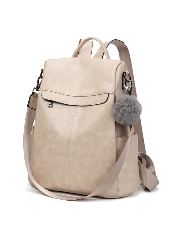 Backpack Purse for Women, PU Leather Anti-theft Shoulder Bag, Stylish Casual Daypack for Everyday Use
