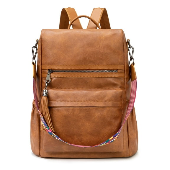 Backpack Purse for Women, PU Leather Convertible Shoulder Bag with Multiple Pockets, Stylish Daypack