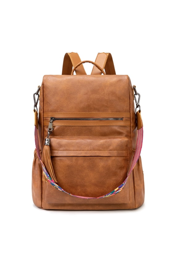 Backpack Purse for Women, PU Leather Convertible Shoulder Bag with Multiple Pockets, Stylish Daypack