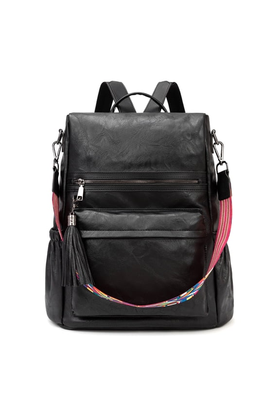 Backpack Purse for Women, PU Leather Convertible Shoulder Bag with Multiple Pockets, Stylish Daypack