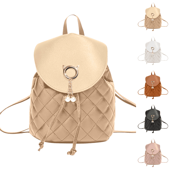Backpack Purse for Women, Quilted Travel Daypacks Bag for Lady | PU Leather Small Backpack, Adjustable Shoulder Strap, Casual Daily Purse