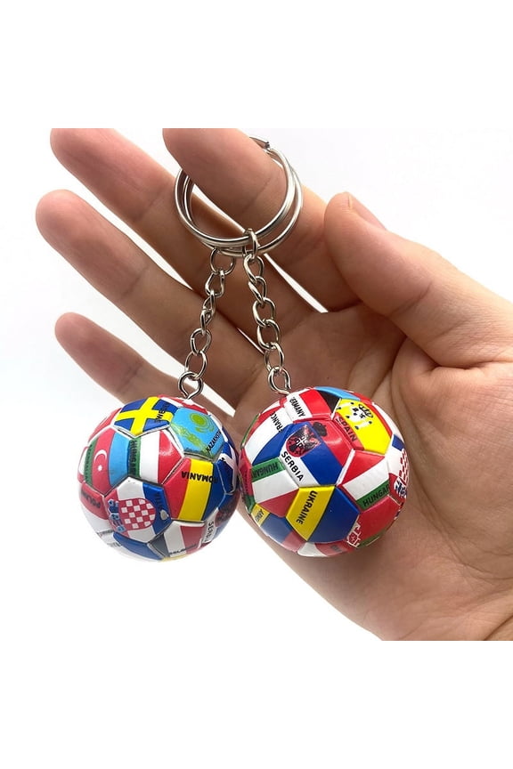 Backpack Qatar Football Cup KeyChain Pendant with Long Lasting PVC Universal Flag Pattern Suitable for Key Handbag Decor Accessories