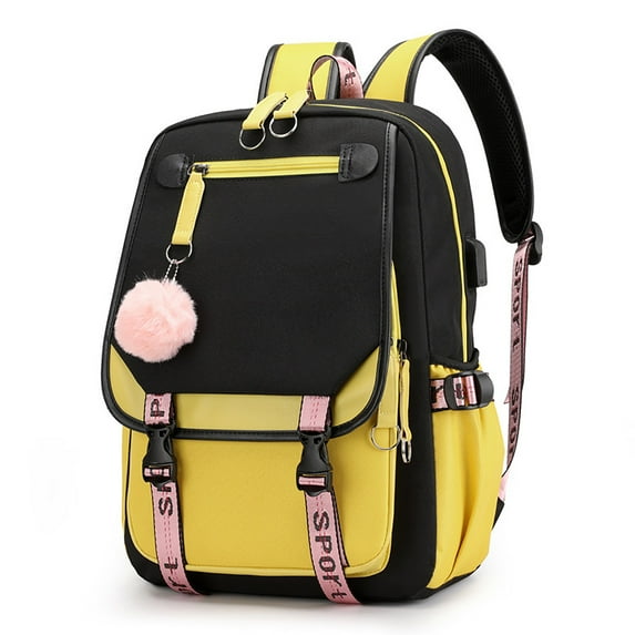 Backpack,School Bag for Primary Elementary Teenage, Middle Students Bookbag, Kawaii School Backpacks with USB Charging Port