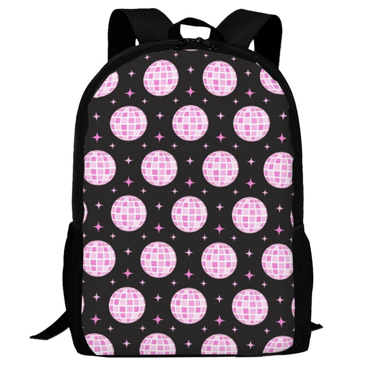 Backpack for School Girls Boys Pink Groovy Disco Ball Travel Laptop Backpack for Men Women Kids School Backpack College Back Pack for Teen with Adjustable Straps Walmart