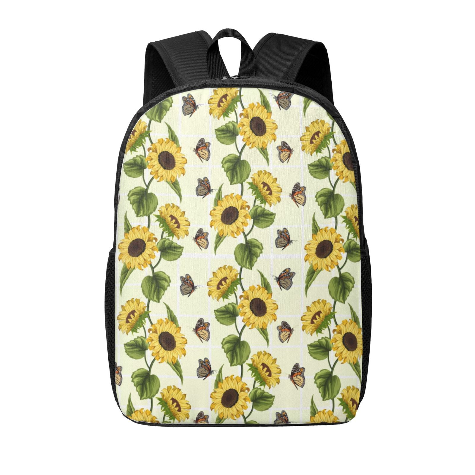 Backpack for School, Sunflowers butterfly yellow checkered School