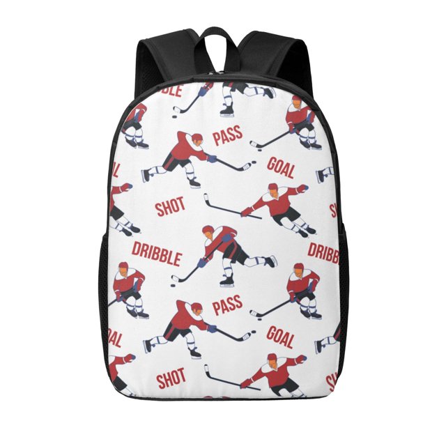 Backpack for School, ice hockey player goal white School Backpack Kids