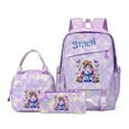 thumbnail image 1 of Backpack Set - Purple with Floral & Butterfly Design, Multiple Compartments for Laptop, Tablet, and Essentials, Perfect for Daily Commute or School, Stylish and Functional, Ideal Birthday Gift, Backpa, 1 of 1